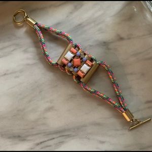 Rhinestone and neon rope bracelet